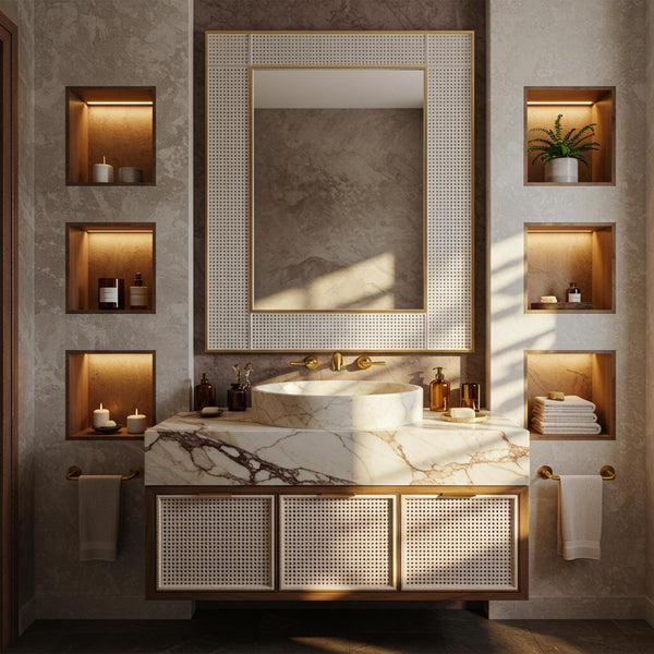 Calacatta Gold Marble Sink - Handcrafted Stone Vessel for Bespoke Luxury Vanities (20x15x6) M2F77