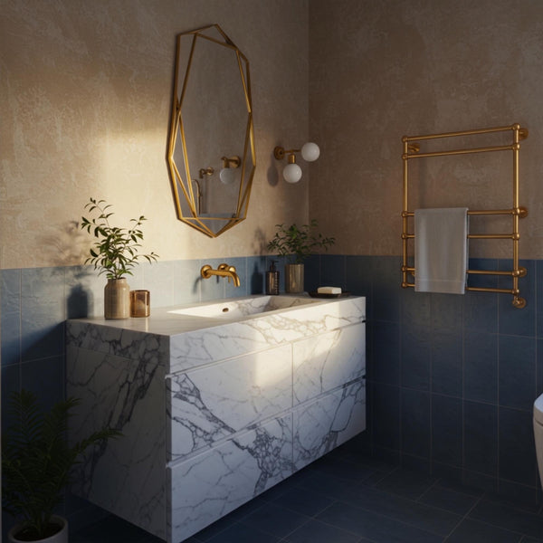 Carrara Marble Vanity with Integrated Sink & Drawer Fronts M2S52