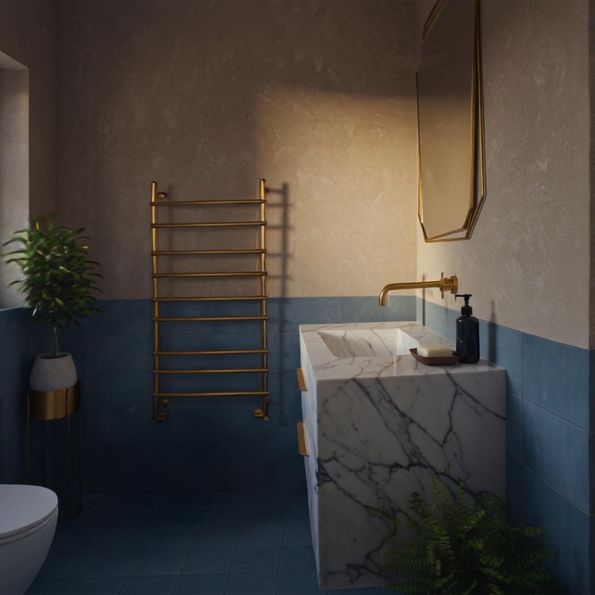 Elegant Carrara vanity with minimalist design